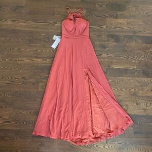 NWT Azazie Terracotta Evelleen Chiffon Bridesmaid Dress